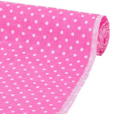 Imagem de FINGERINSPIRE 99 x 160 cm Tecido acolchoado de bolinhas com estampa de bolinhas tecidos de algodão poliéster rosa choque tecido patchwork de algodão costura artesanato para artesanato artesanal