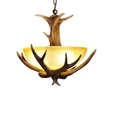 Imagem de XFNVXC Chifre de veado Lig Luxuoso Lig Lustre Lig, Resina Lig Lustres Lig Luxuosos Lig Luminárias Chifre Lig Luxuoso Lustre Cozinha/Quarto/Bar/Sala de estar