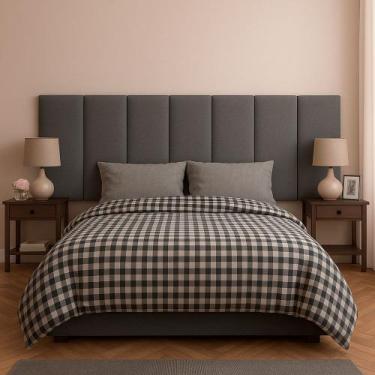 Imagem de Cabeceira Queen 8 Módulos Estofados Placa Cama Box Adesiva 160cm - PC 