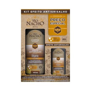 Imagem de Tio Nacho Kit Antigrisalho Shampoo 415 mL + Condicionador 200 mL – Com Geleia Real e Henna Vegetal – Reduz Progressivamente os Cabelos Grisalhos e Fortalece para Fios Mais Jovens e Brilhantes