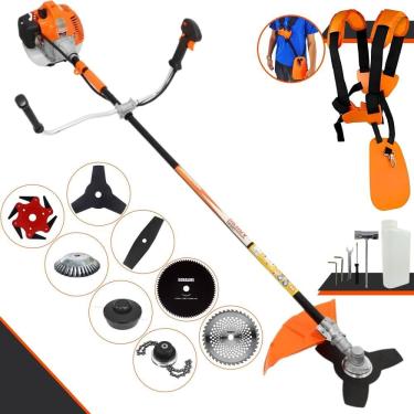 Imagem de Roçadeira Profissional Vulcan VR520H 52cc 2T 2,5HP Com Carretel + Facas 2 Pontas, 3 Pontas, 6 Pontas, 40 Dentes, 80 Dentes, Trimmer e Escova de Aço