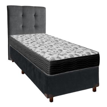 Imagem de Cama Box + Colchão Solteiro Ortobom D33 Iso100 + Cabeceira Estofada