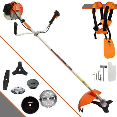 Imagem de Roçadeira Multifunções Vulcan VR620H À Gasolina 2T 62cc 3HP 12.500rpm Com Carretel + Kit 4 Lâminas de Cortes + Escova de Aço Para Pavers e Calçadas