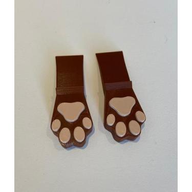 Imagem de Kit 2 Suporte Trava Porta Patinhas de Cachorro Aparador Peso Cunha Cal