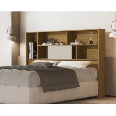 Imagem de Cabeceira Olivia Para Cama Casal 140cm Com Nicho  - Madec Moveis, Natu