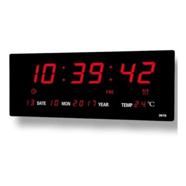 Imagem de Relógio De Parede Led Digital Grande Termometro Recepção Cor