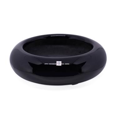 Imagem de Vaso Bacia Decorativo Redondo Em Fibra para Planta Preto p 8 Cm - D'Rossi