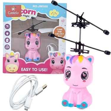 Imagem de Unicornio Rosa Brinquedo Voador Sensor De Mão Luz - Castela