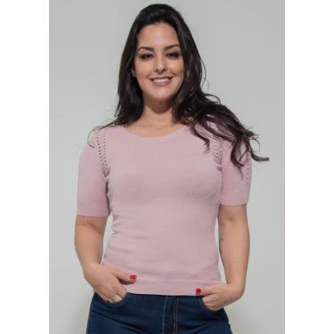 Imagem de Blusa m/c Pau a Pique Modal Rosê