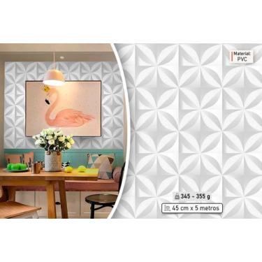 Imagem de Papel de Parede Adesivo PVC Estampa Folhas - 5 Metros - TOP RIO