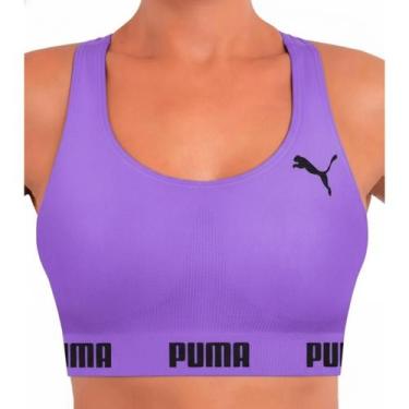 Imagem de Top Puma Sem Costura Feminino - Roxo, M