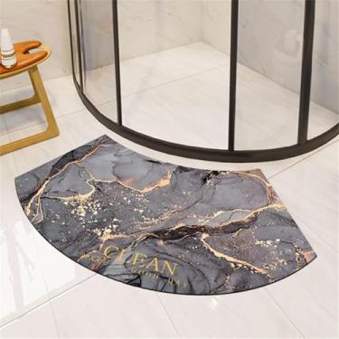Imagem de Tapete De Banho De Terra Diatomácea Curva, Tapete De Piso Super Absorvente Em Leque, Tapetes De Banheiro De Secagem Rápida, Tapetes De Chuveiro, Banheira Antiderrapante Para Chuv, A, 40X75