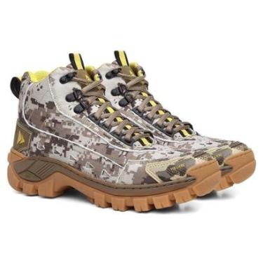 Imagem de Bota Adventure Couro Premium Masculina com Visual Camuflado e Solado Antiderrapante-Masculino
