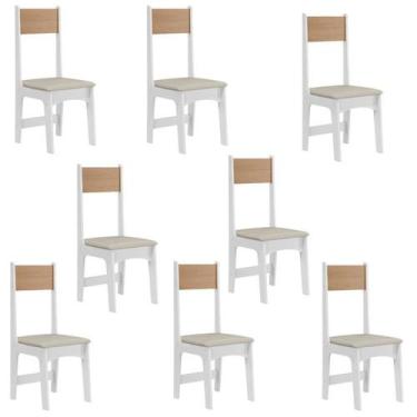 Imagem de Kit 8 Cadeiras Encosto Assento em Tecido Savana Delta - Sonetto Móveis