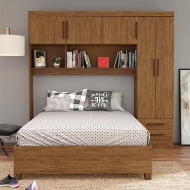 Imagem de Guarda Roupa Modulado com Cama Paris 5 Portas 2 Gavetas