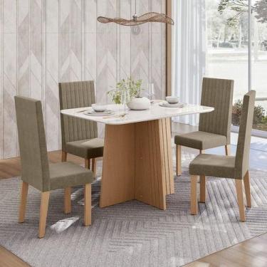 Imagem de Sala de Jantar Mesa Isa 120cm Vidro com 4 Cadeiras Laura - Sonetto Móv