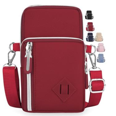 Imagem de Bolsas transversais pequenas para mulheres, mini bolsas de celular carteiras de pulso bolsa de ombro bolsa de braço bolsa de viagem para mulheres e homens, C, vermelho, Medium, Bolsa transversal