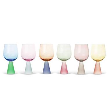 Imagem de Conjunto 6 Taças de Vidro Coloridos 550ml 18cm JL0110 BTC