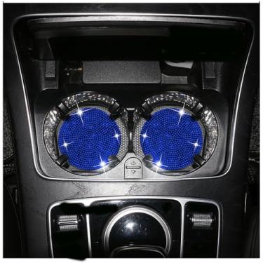 Imagem de Conjunto de porta-copos de carro 2,75 polegadas universal para porta-copos de carro com strass de cristal brilhante acessórios interiores automotivos
