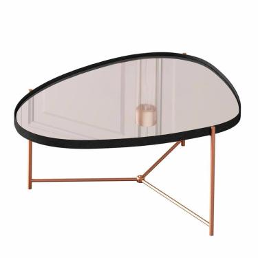 Imagem de Mesa de Centro Organica Alamanda Espelhada com Pés Metálicos