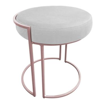 Imagem de Puff Love Suede Base Rosê DRossi Branco