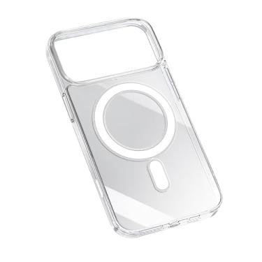 Imagem de Capa para iPhone 15 Pro, compatível com MagSafe, antiamarelamento, proteção contra quedas de nível militar, carregamento sem fio, TPU macio e transparente, capa de celular à prova de choque com airbag