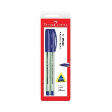 Imagem de Caneta Esferográfica Faber-Castell Trilux 0.7mm Azul com 2 Unidades