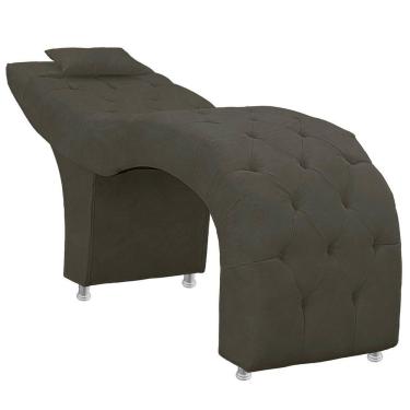 Imagem de Maca Estofada Capitone Julia Para Estetica Facial Sombrancelha E Cilios Suede Cor Tabaco