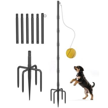 Imagem de Conjunto Tigerden Tetherball com poste, bola e corda ao ar livre