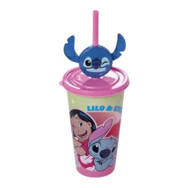 Imagem de Copo Refri Infantil 500mL com Canudo Reutilizável Plástico Resistente 