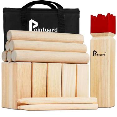 Imagem de Conjunto de jogos Pointyard Kubb Outdoor Tossing com bolsa de transpor