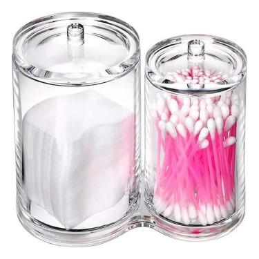 Imagem de 2X Porta Algodão E Cotonete Acrílico Multiuso Maquiagem Trec