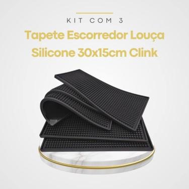 Imagem de Kit 3 Tapete Escorredor Louça Silicone 30X15Cm Clink