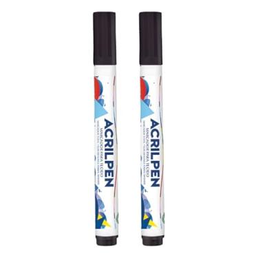 Imagem de Kit 2 Caneta Para Tecido Permanente Acrilpen Preta