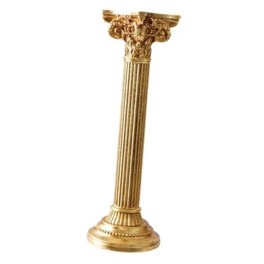 Imagem de Generic Estátua de coluna romana, estátua grega, coluna grega em resina, ornamento artístico, escultura de romana, figura para decoração de casamento, Ouro
