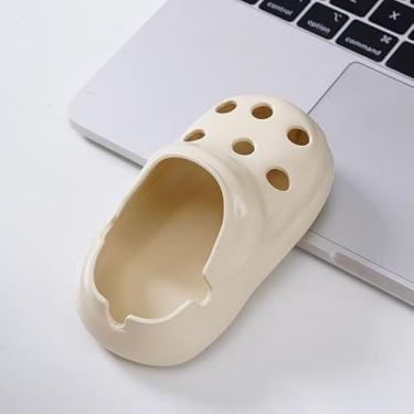 Imagem de Cinzeiro em forma de sandália, bonito e elegante, perfeito para uso doméstico (branco)