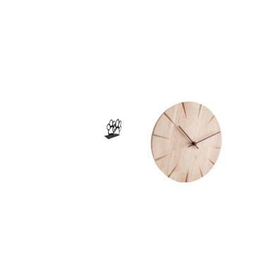 Imagem de Fenteer Conjunto de Porta-lenços em Formato de Pata de Cachorro E Relógio de Parede Silencioso de Madeira para Decoração Elegante de Casa, Café, Restaurante E