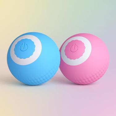 Imagem de Bola Giratória Inteligente para Gatos e Cães – Brinquedo Interativo Automático com Movimento Infinito, Luz LED, Silicone Atóxico e Recarga USB