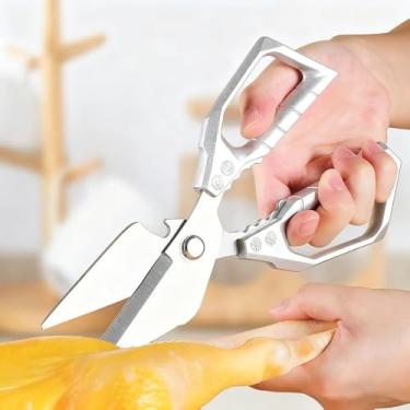 Imagem de Tesoura de cozinha – Tesoura de cozinha fácil de cortar ossos de frango, carne, papelão, legumes para presente em casa