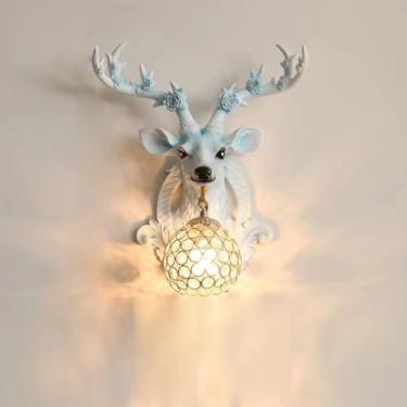 Imagem de Luminária de parede LED estilo veado, contemporânea, para sala de estar, quarto, escritório, casa de campo, hotel, quarto infantil, corredor, decoração artística (Estilo 41)
