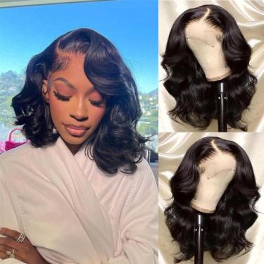Imagem de Peruca Gureimi 30cm Bob Human Hair 200 Density Lace Front