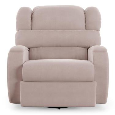 Imagem de Poltrona Do Papai Sala De Cinema Reclinável Manchester Glider Manual Giratória Veludo Rosê