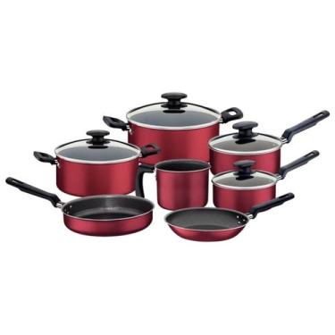 Imagem de Jogo de Panelas Tramontina Loreto em Alumínio 7 Peças Vermelho, 7628c
