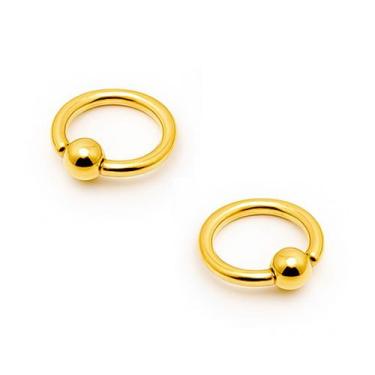 Imagem de Piercing Captive Aço Cirúrgico Dourado PVD - M2 Piercing, 6mm