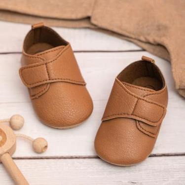 Imagem de Mocassins para bebês meninos meninas clássico casamento Brogue Oxford sapatos sociais primeiros passos caminhada sapato de berço preguiçoso, A05/marrom, 12-18 Months Toddler