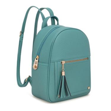 Imagem de Mochila feminina média antifurto com zíper seguro e borla, Turquesa média, Medium, Mochilas de viagem