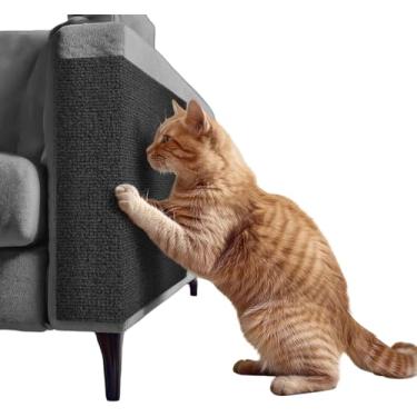 Imagem de Tapete Arranhador Autoadesivo Premium para Gatos 60x100cm Carpete Resistente Cortável Protetor de Sofá Parede Cama Evita Arranhões Fácil de Aplicar (Cinza Escuro)