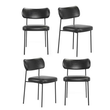 Imagem de Kit 4 Cadeiras Camila Para Sala Jantar Gourmet em Aço-Couríssimo-Preto-EdeCasaMoveis