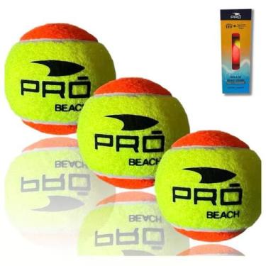 Imagem de kit 3 Bolas Beach Tennis Pro Praia Areia Quadra Esporte Jogos Personal