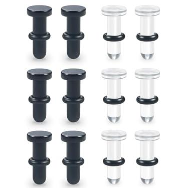 Imagem de Kridzisw 14G-00G Kit de alongamento de alargadores de orelha de acrílico com anéis de borracha, calibres de acrílico liso para orelhas, brincos, expansor, esticador para mulheres e homens, Silicone